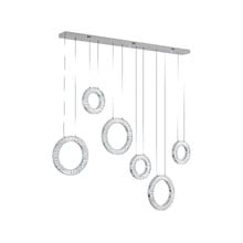 Jonah Iron & Crystal LED 6 Light Pendant